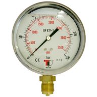 Hydraulický Manometer Dn100 0-250 Bar Spodné Pripojenie