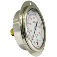 Hydraulický Manometer Dn100 0-400 Bar Zadné Pripojenie