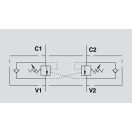OM VBCD 3/4" DE-A dvojitý brzdiaci ventil overcenter